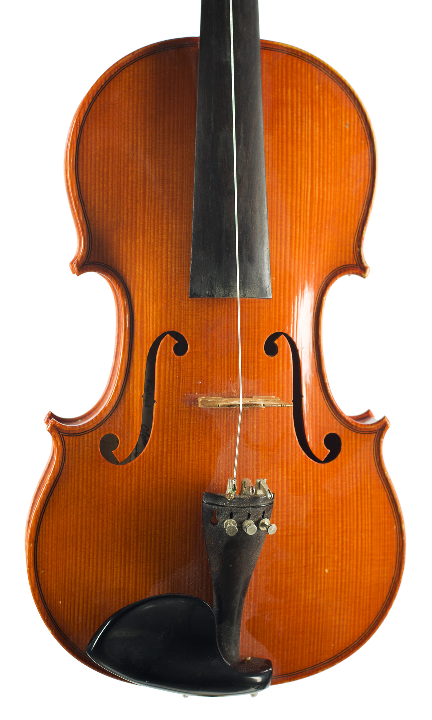 A violin by Julian Emery, England, 1981 — angled view, 10°