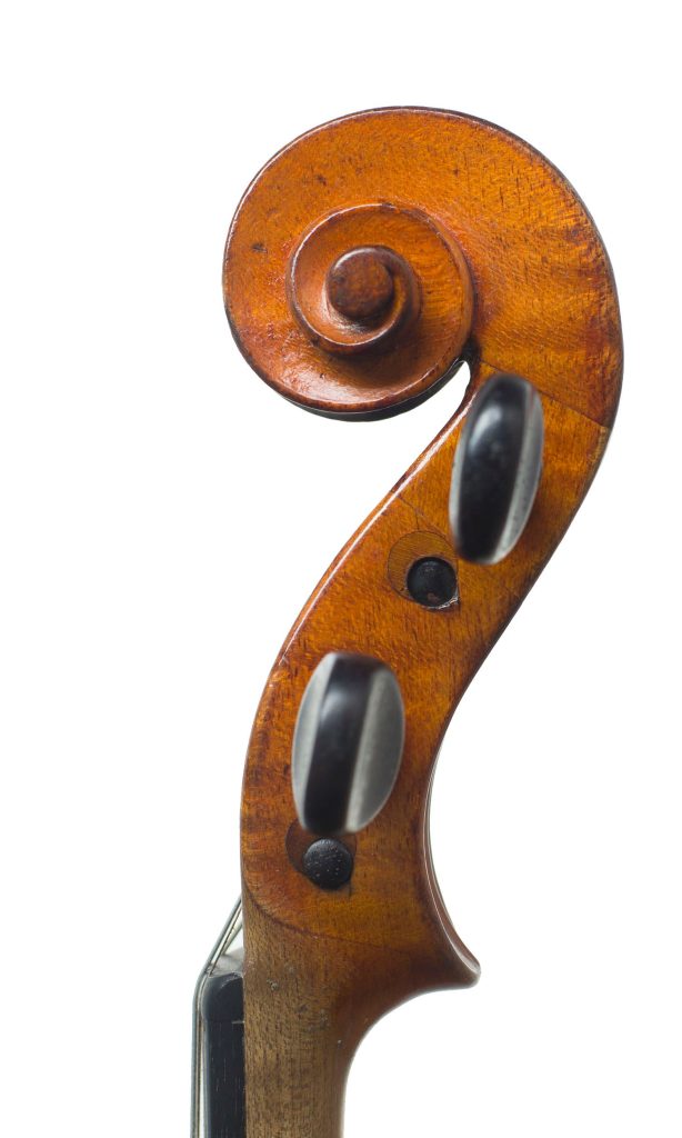 Violin by Francois Barbe, Mirecourt, 19th Century — scroll