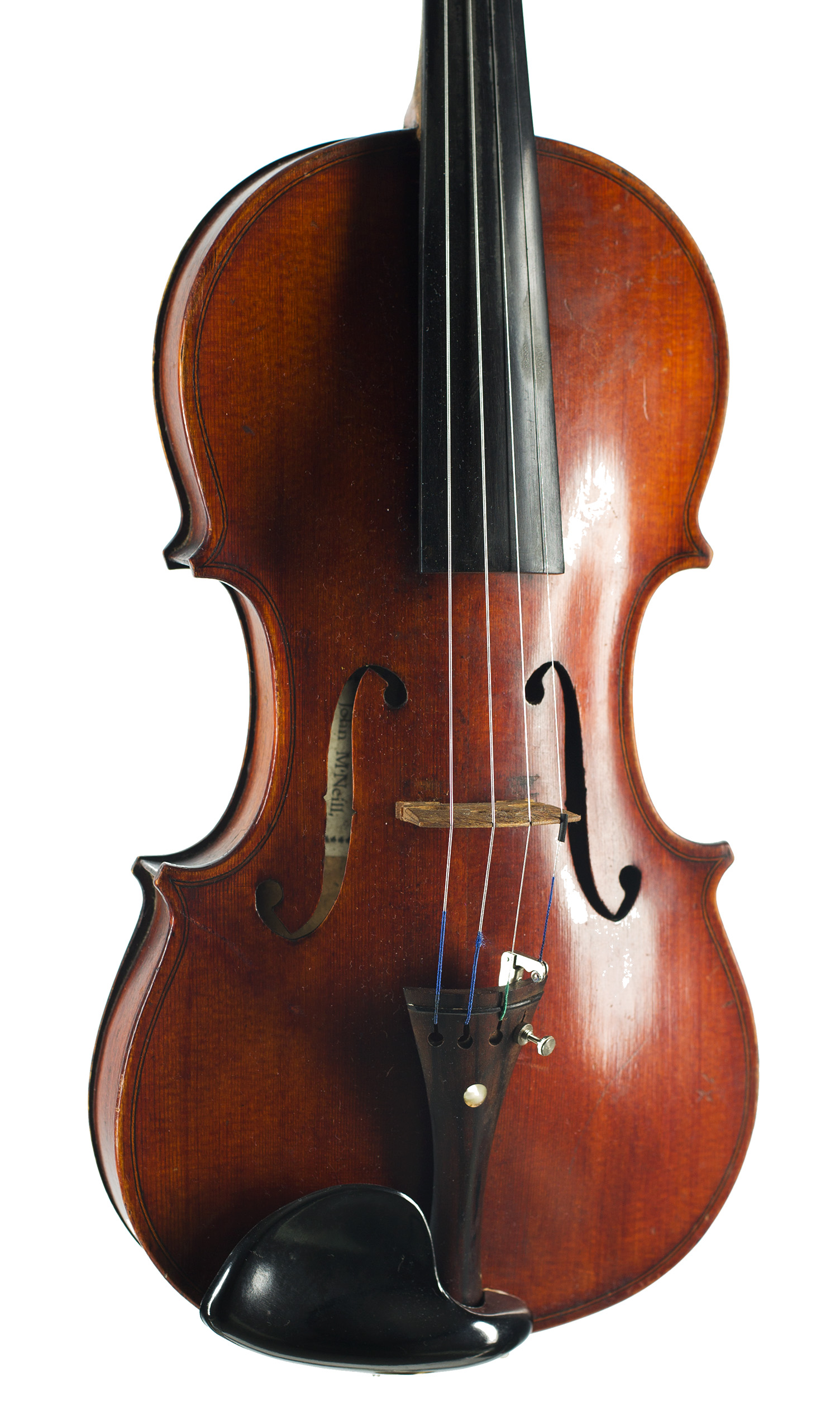 A violin by John McNeill, Edinburgh, 1918 — angled view, 20°