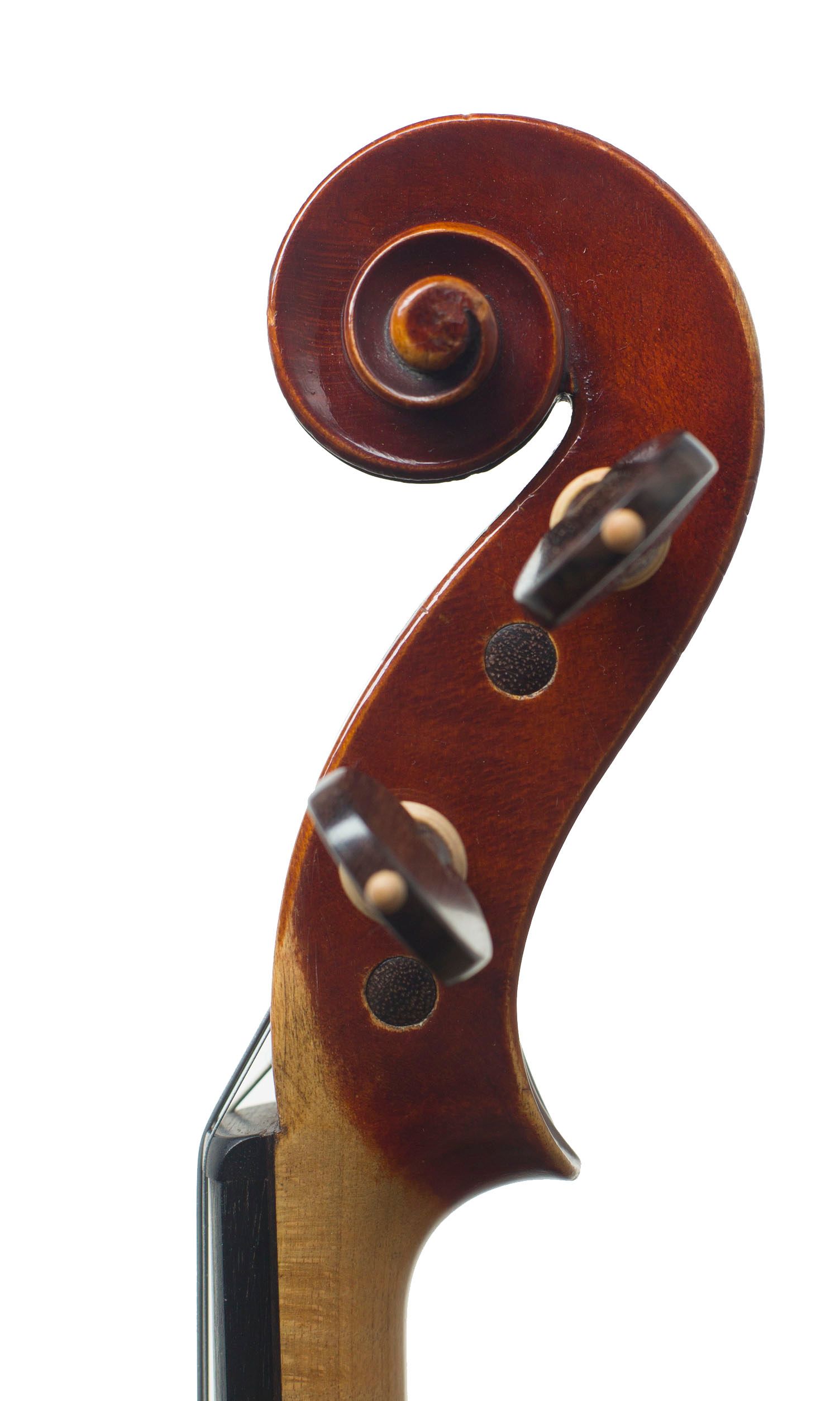 Violin, Workshop of Didier Nicolas Aine, Mirecourt, 19th Century — scroll