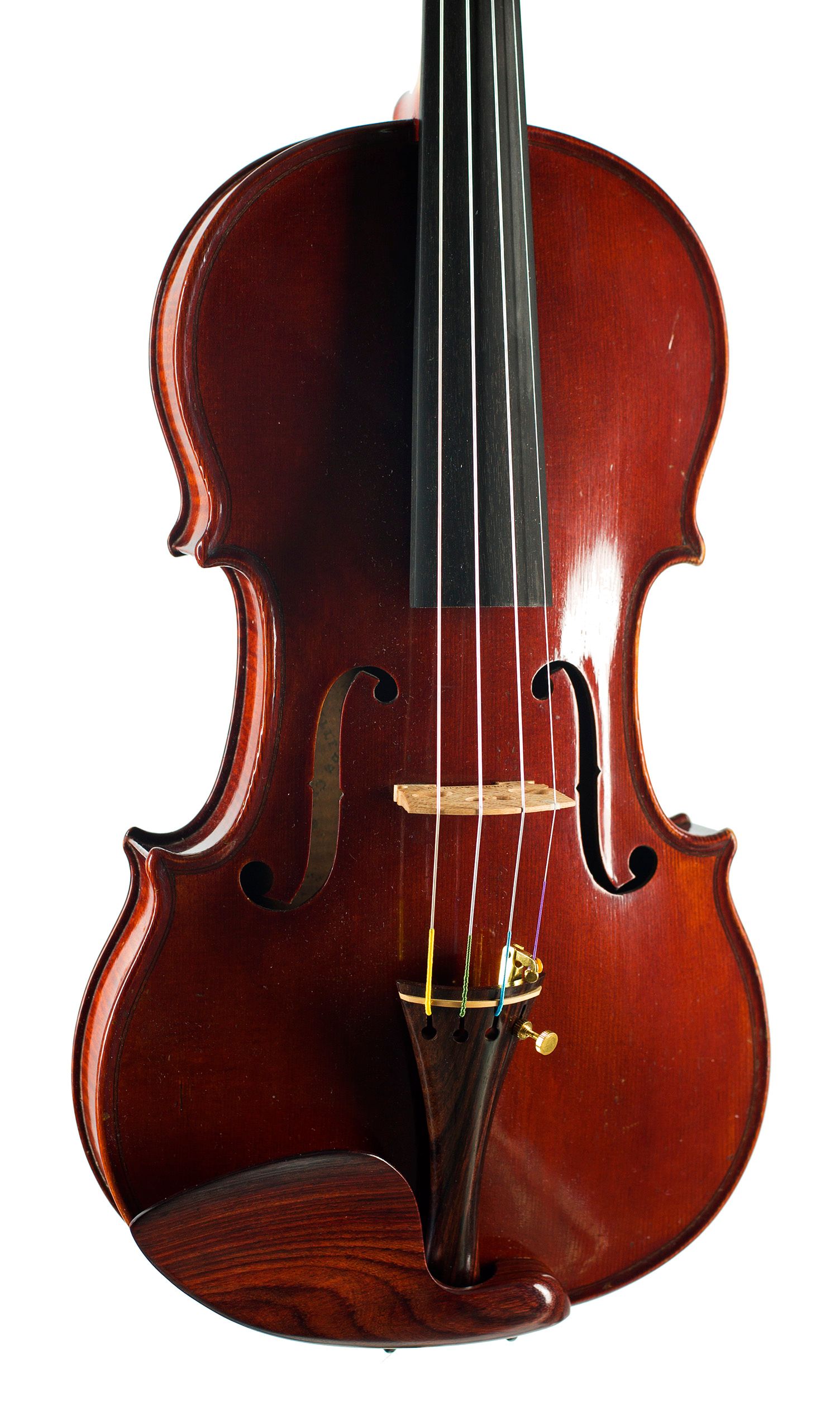 Violin, Workshop of Didier Nicolas Aine, Mirecourt, 19th Century — angled view, 20°