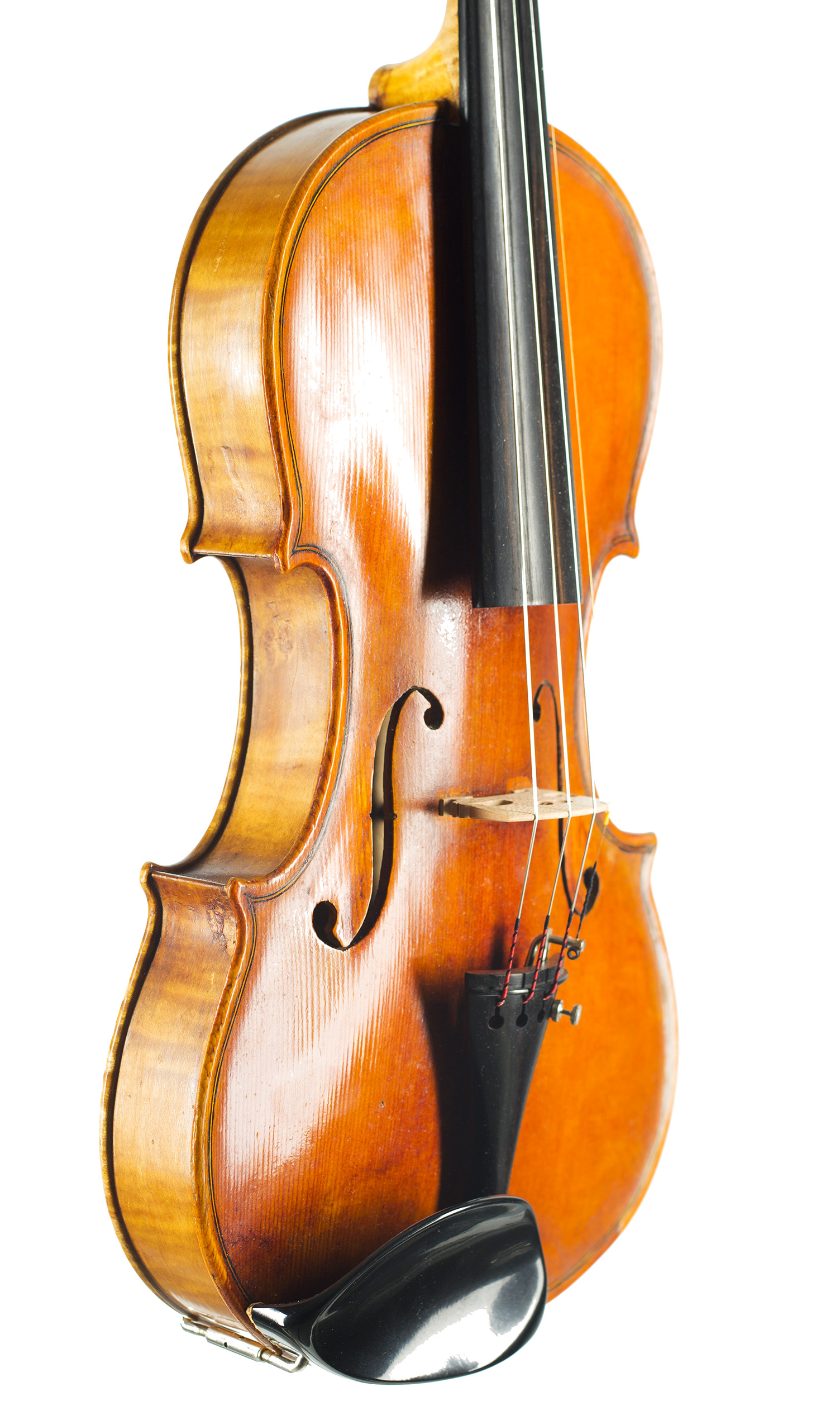 A violin by J. W. Dooley, Glasgow, 1928 — angled view, 50°