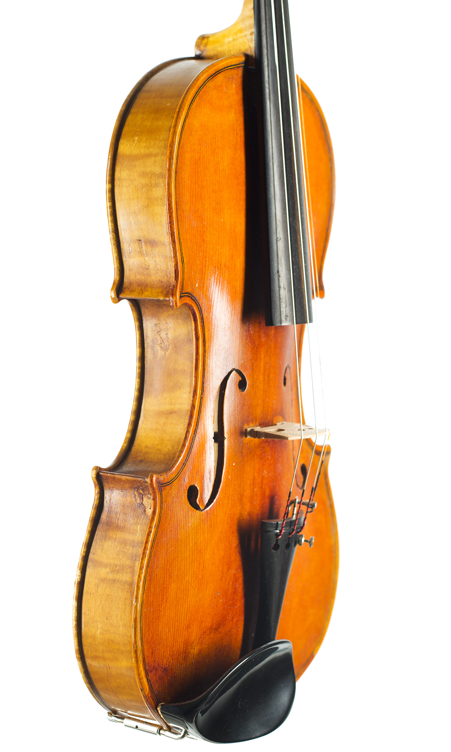 A violin by J. W. Dooley, Glasgow, 1928 — angled view, 60°