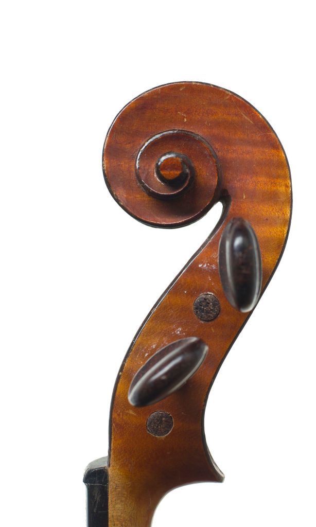 Violin, Workshop of Jerome Thibouville-Lamy, Mirecourt, circa 1920 — scroll