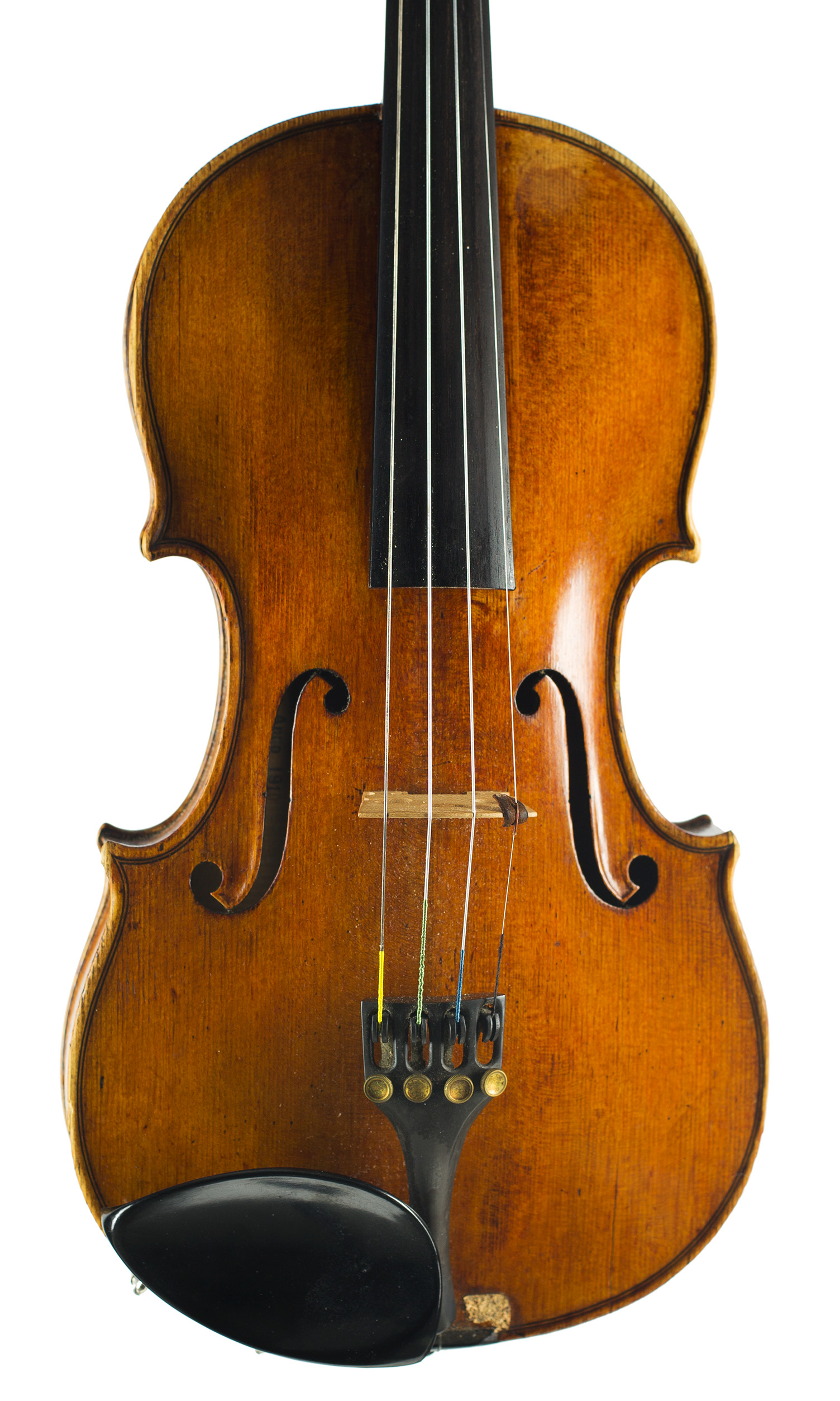 A violin by Antonius Lucca, Verona, 1910 — angled view, 10°