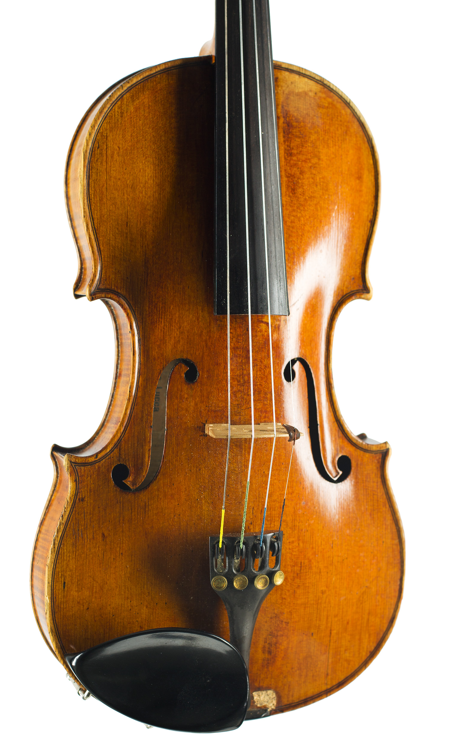A violin by Antonius Lucca, Verona, 1910 — angled view, 20°