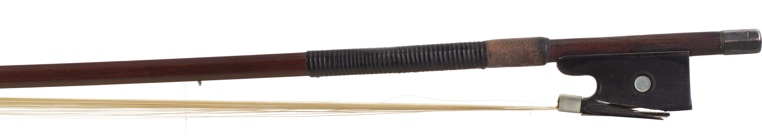 A silver-mounted violin bow by August Nurnberger, Markneukirchen — frog