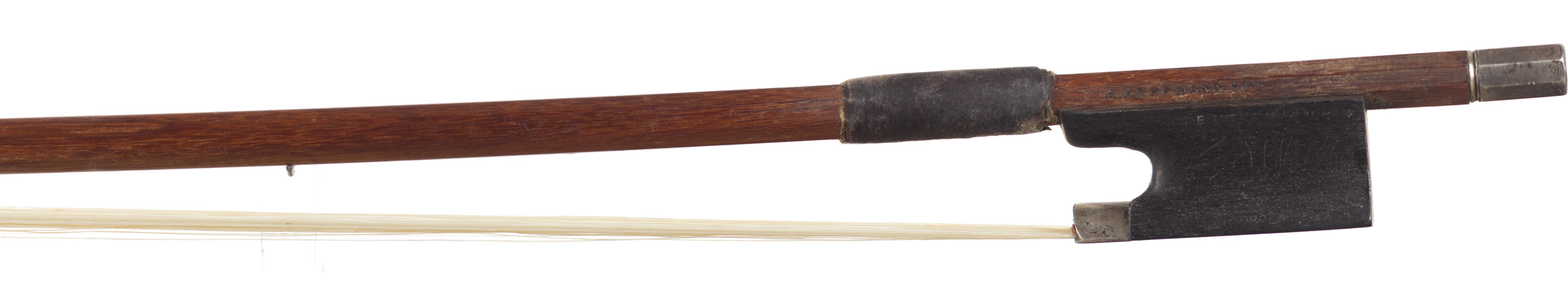 A silver-mounted violin bow by Emil Herrmann — frog
