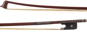A silver-mounted viola bow by Louis Morizot, Mirecourt — head and frog