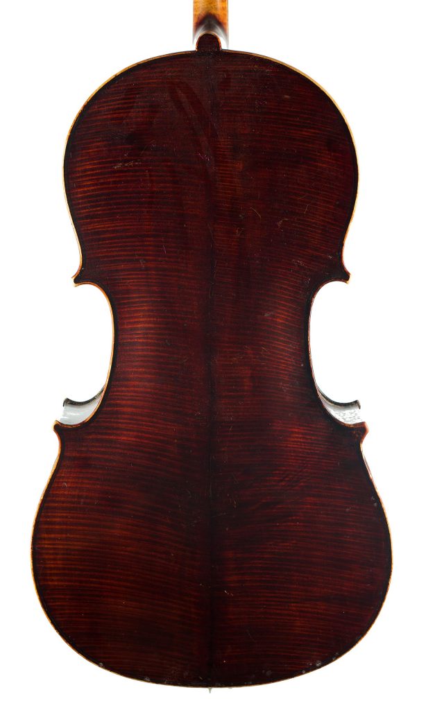 Three-quarter sized cello, Workshop of Jerome Thibouville Lamy, Mirecourt, circa 1910 — back