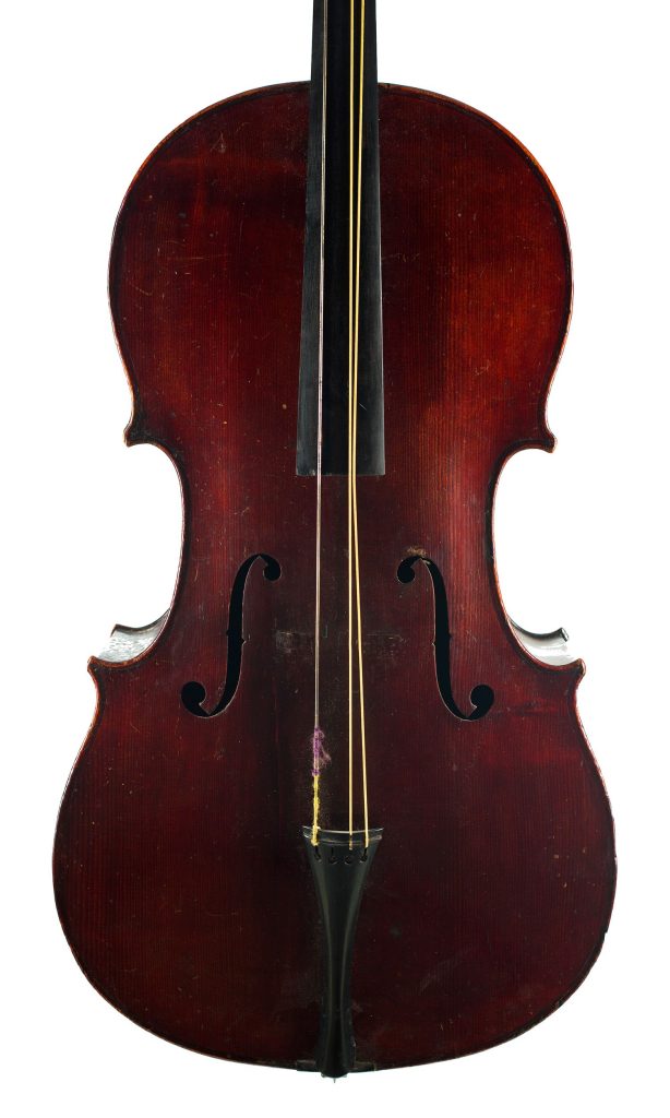 Three-quarter sized cello, Workshop of Jerome Thibouville Lamy, Mirecourt, circa 1910 — front