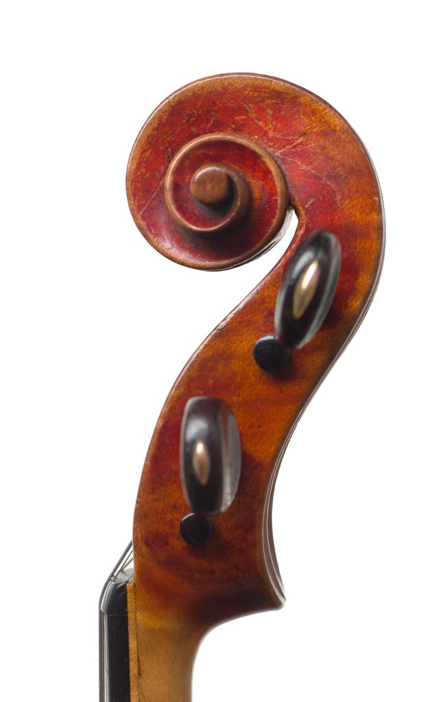 Violin by Szepessy Bela, London, 1914 — scroll