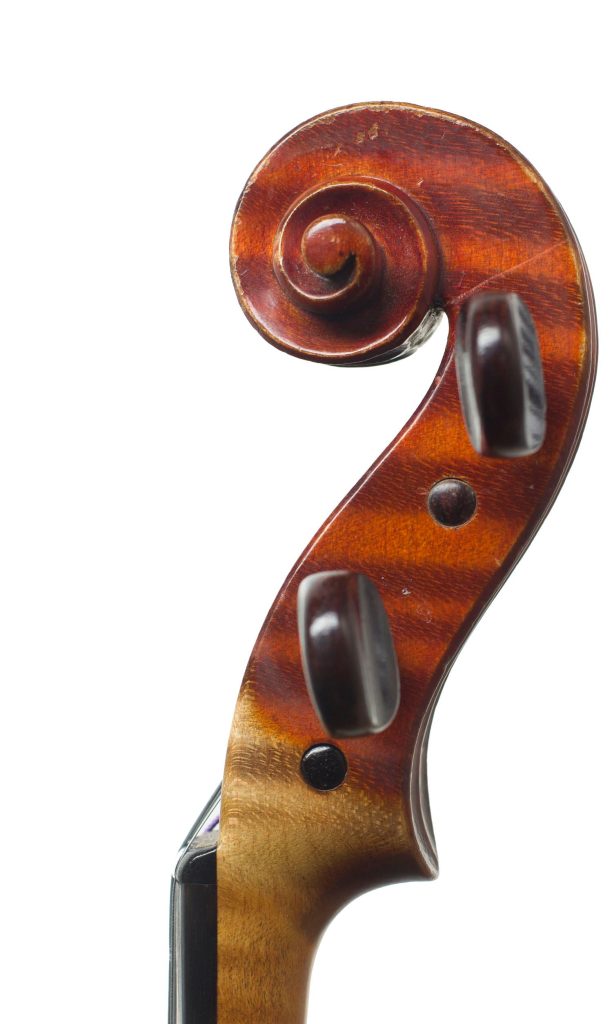 Violin by Walter H. Mayson, Manchester, 1898 — scroll
