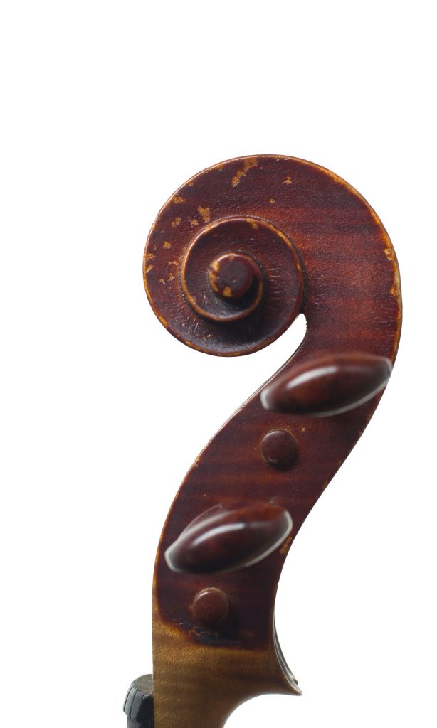 Violin by James Meek, Carlisle, 1893 — scroll