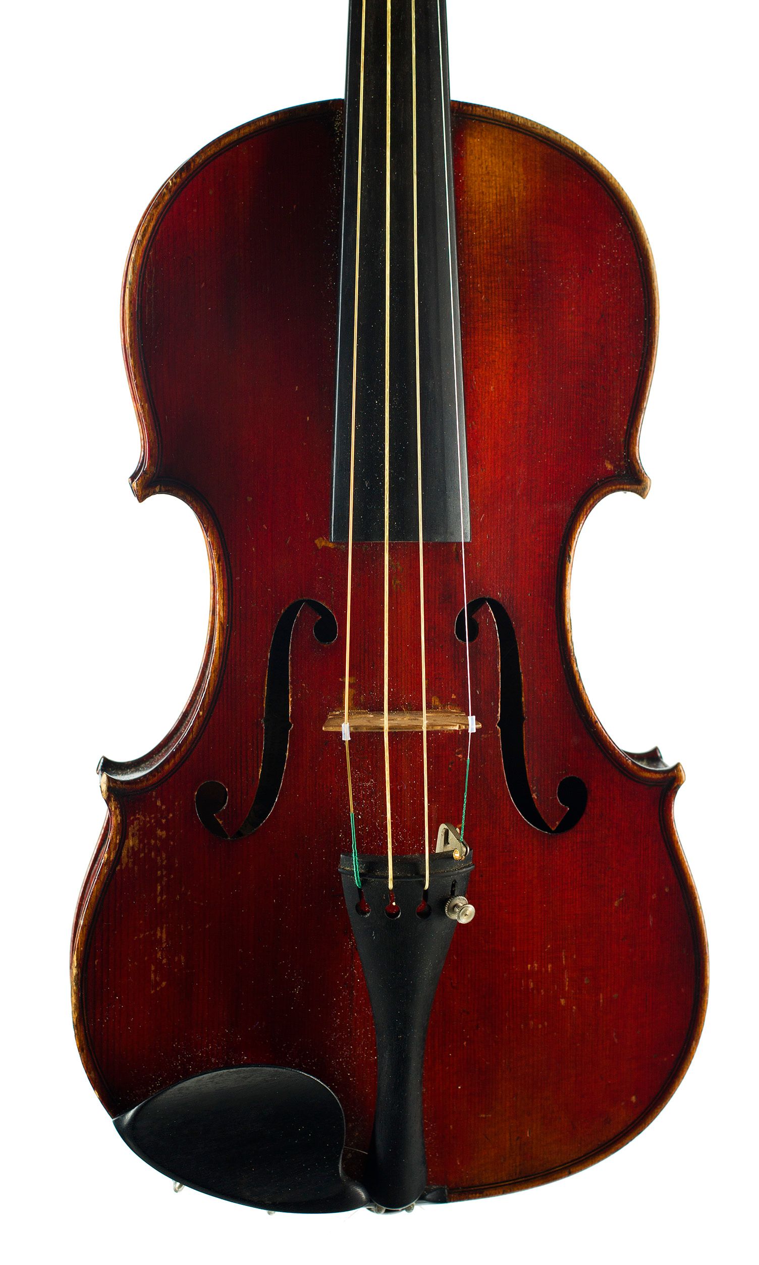 Violin by Georges Adolphe Chanot, Manchester, 1898 — angled view, 10°