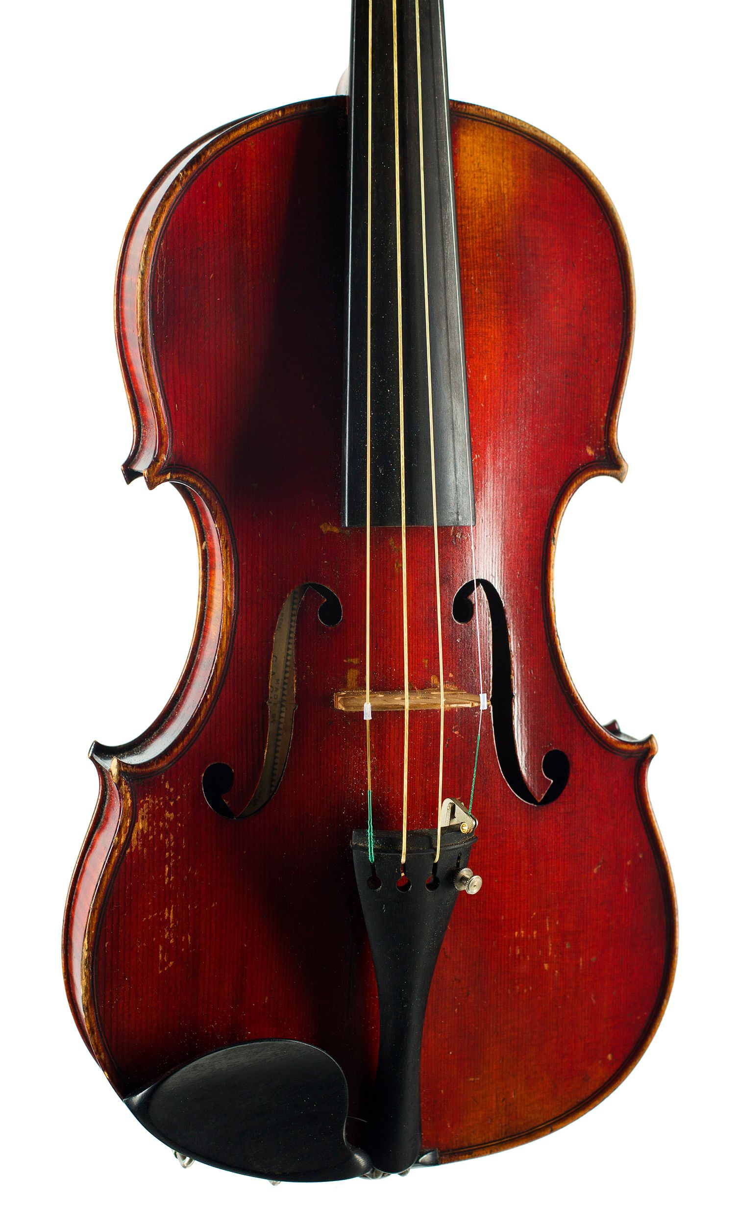 Violin by Georges Adolphe Chanot, Manchester, 1898 — angled view, 20°