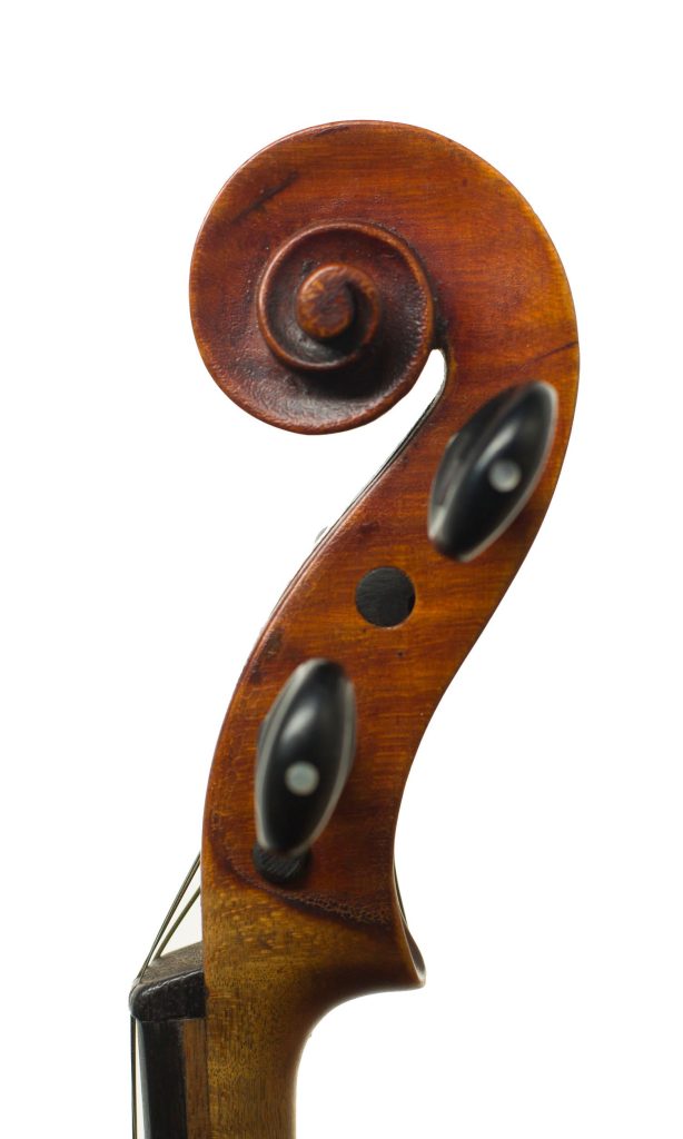Violin by H. J. Hamilton, Whiting Bay, 1913 over 100 years old — scroll
