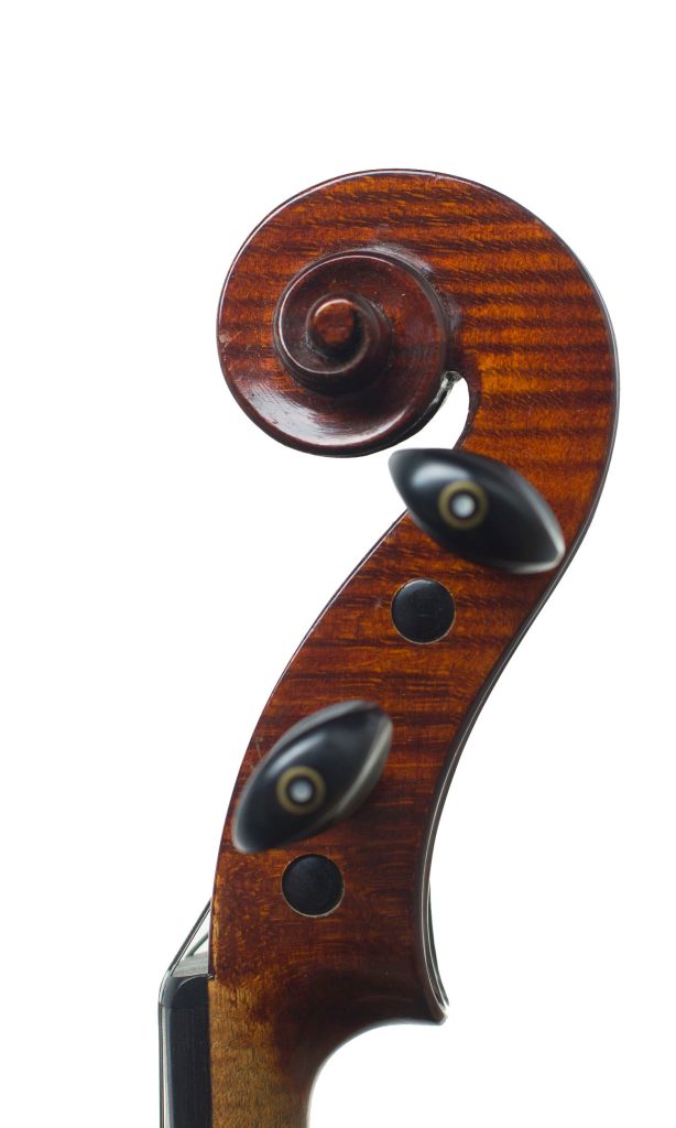 Violin, Workshop of Aristide Cavalli, Cremona, 1923 — scroll