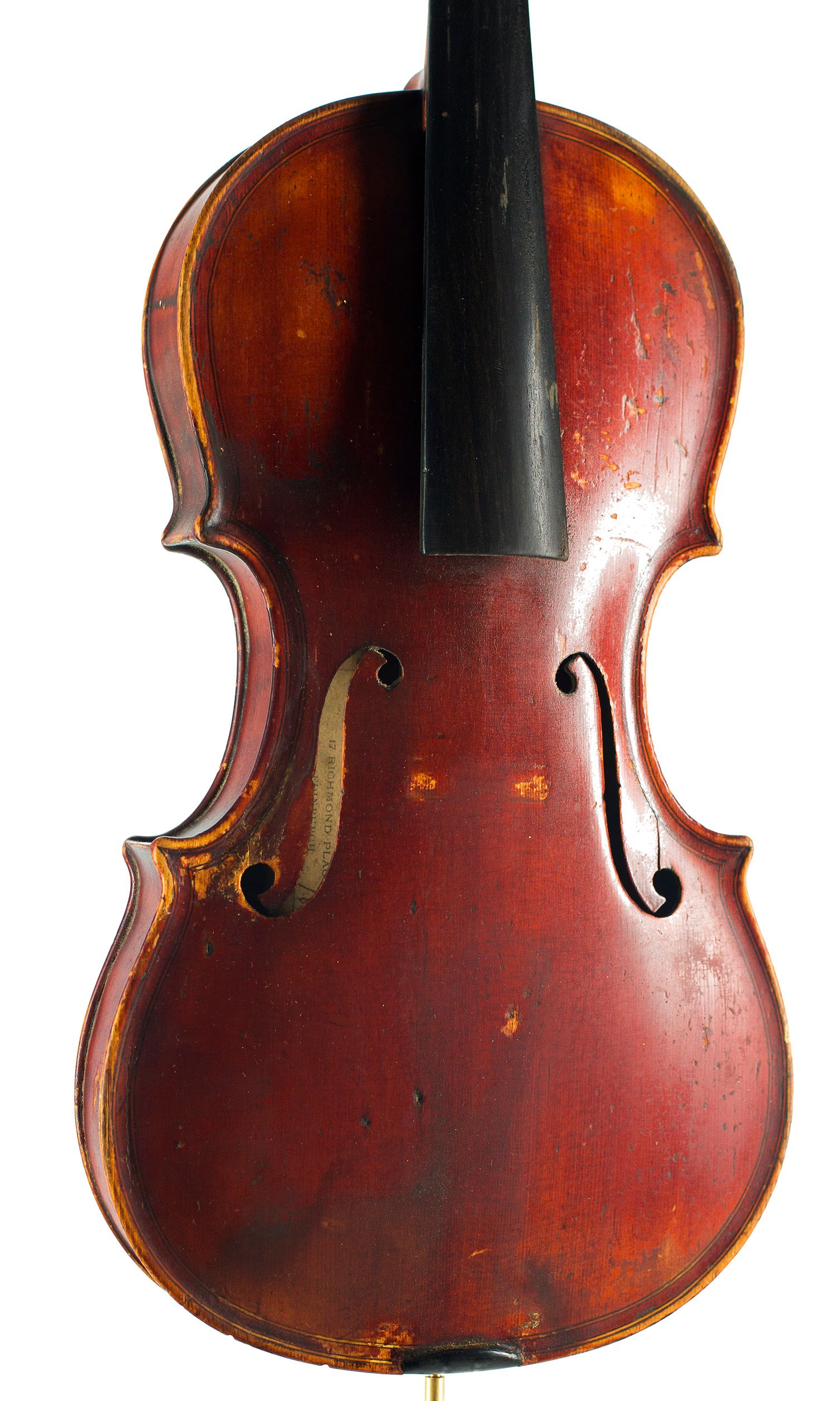 Violin by James Hardie, Edinburgh, 1885 — angled view, 20°