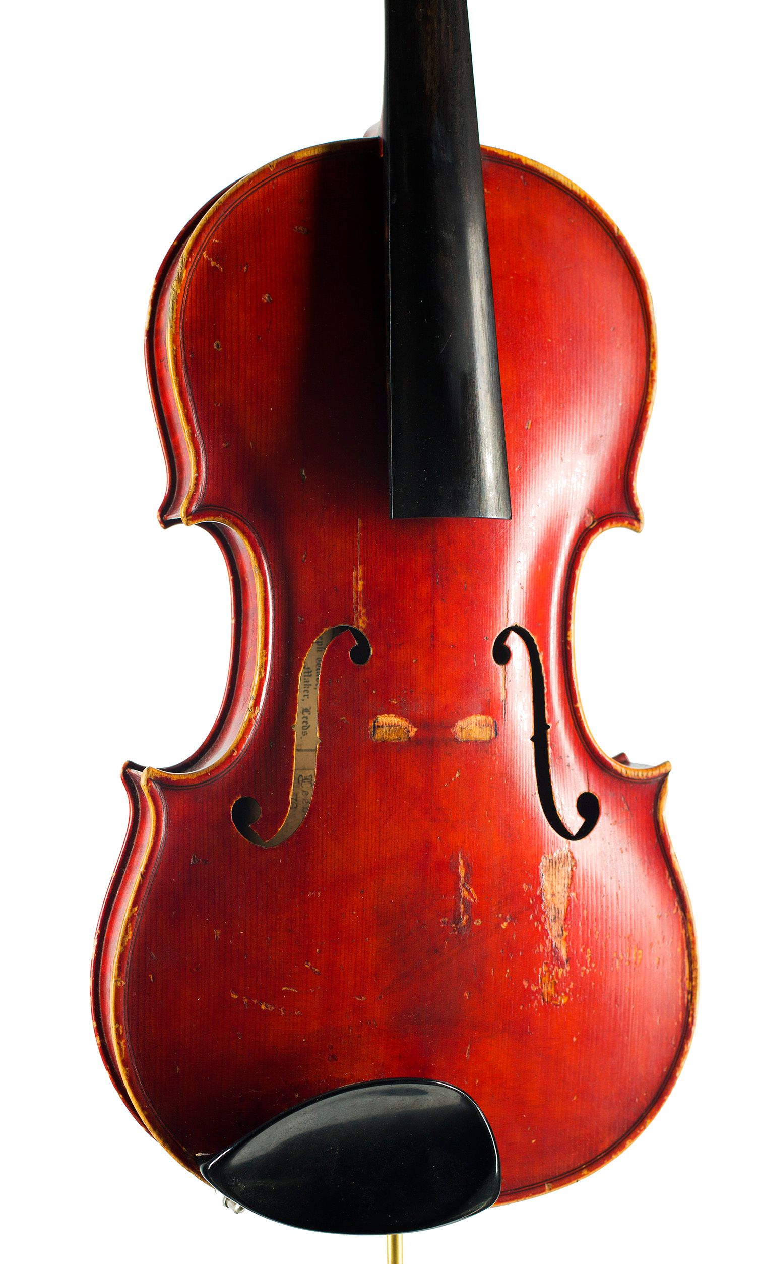 Violin by Joseph Wade, Leeds, 1890 — angled view, 20°