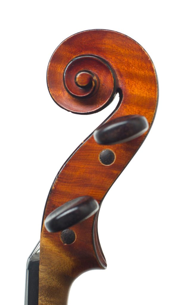 Violin by Nestor Audinot, Paris, 1907 — scroll