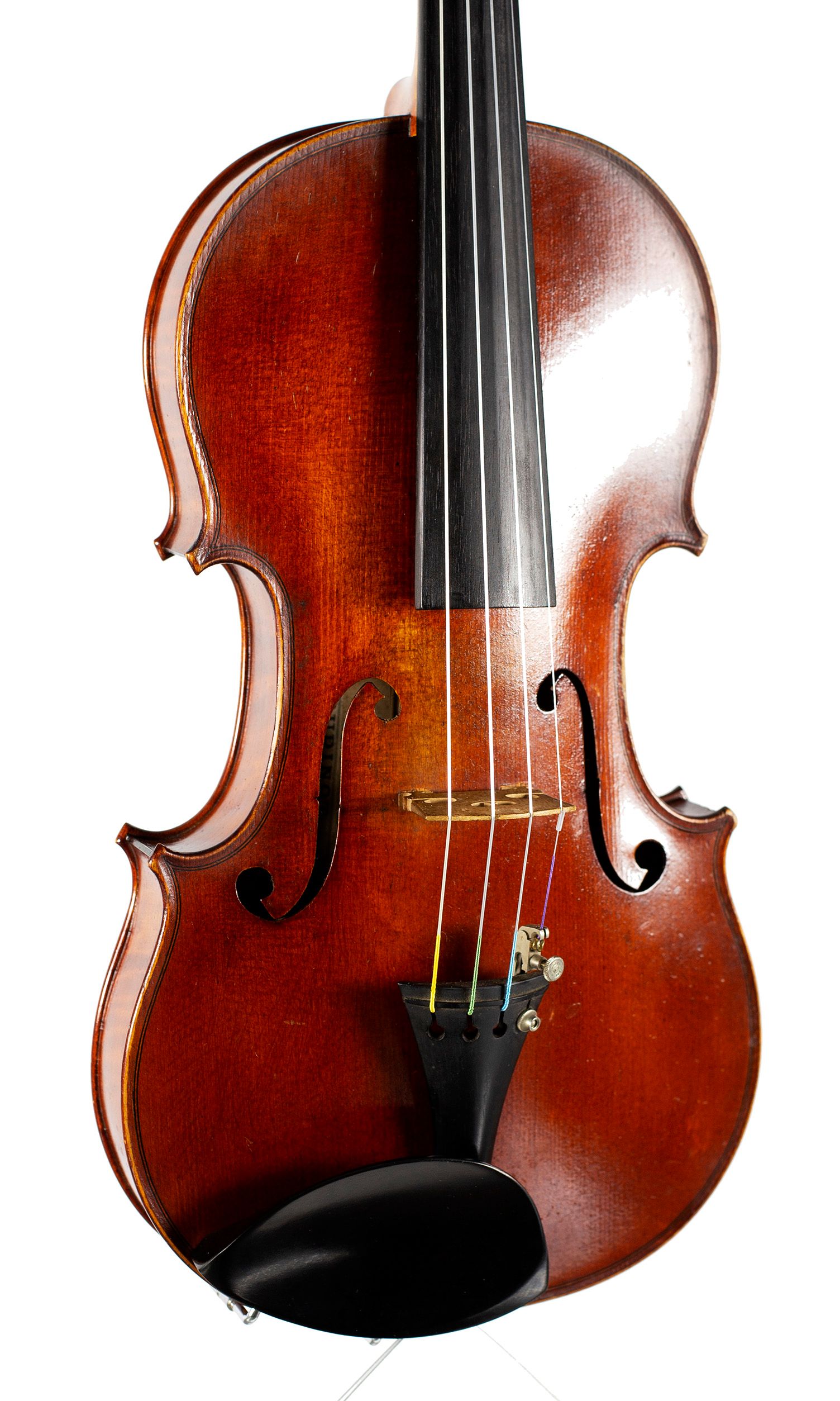 Violin by Nestor Audinot, Paris, 1907 — angled view, 20°