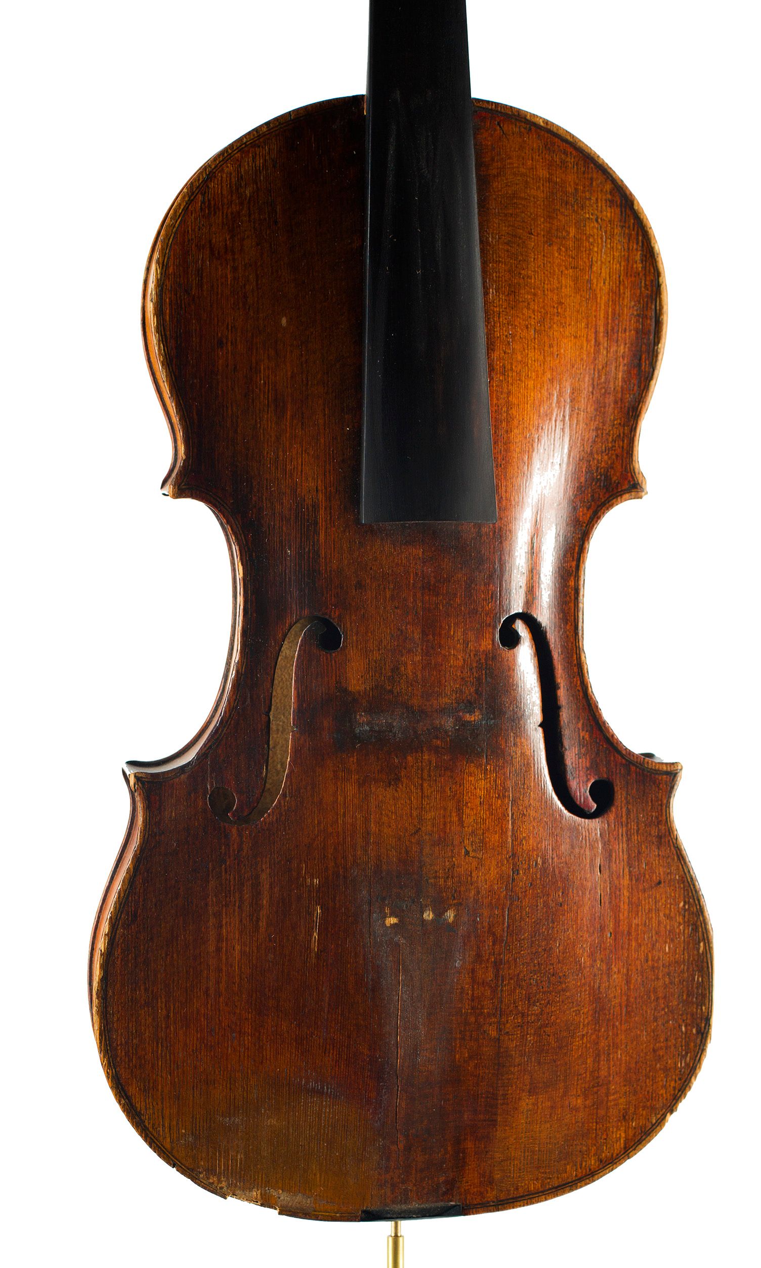 Violin by Joseph Gaffino, Paris, circa 1750 — angled view, 10°