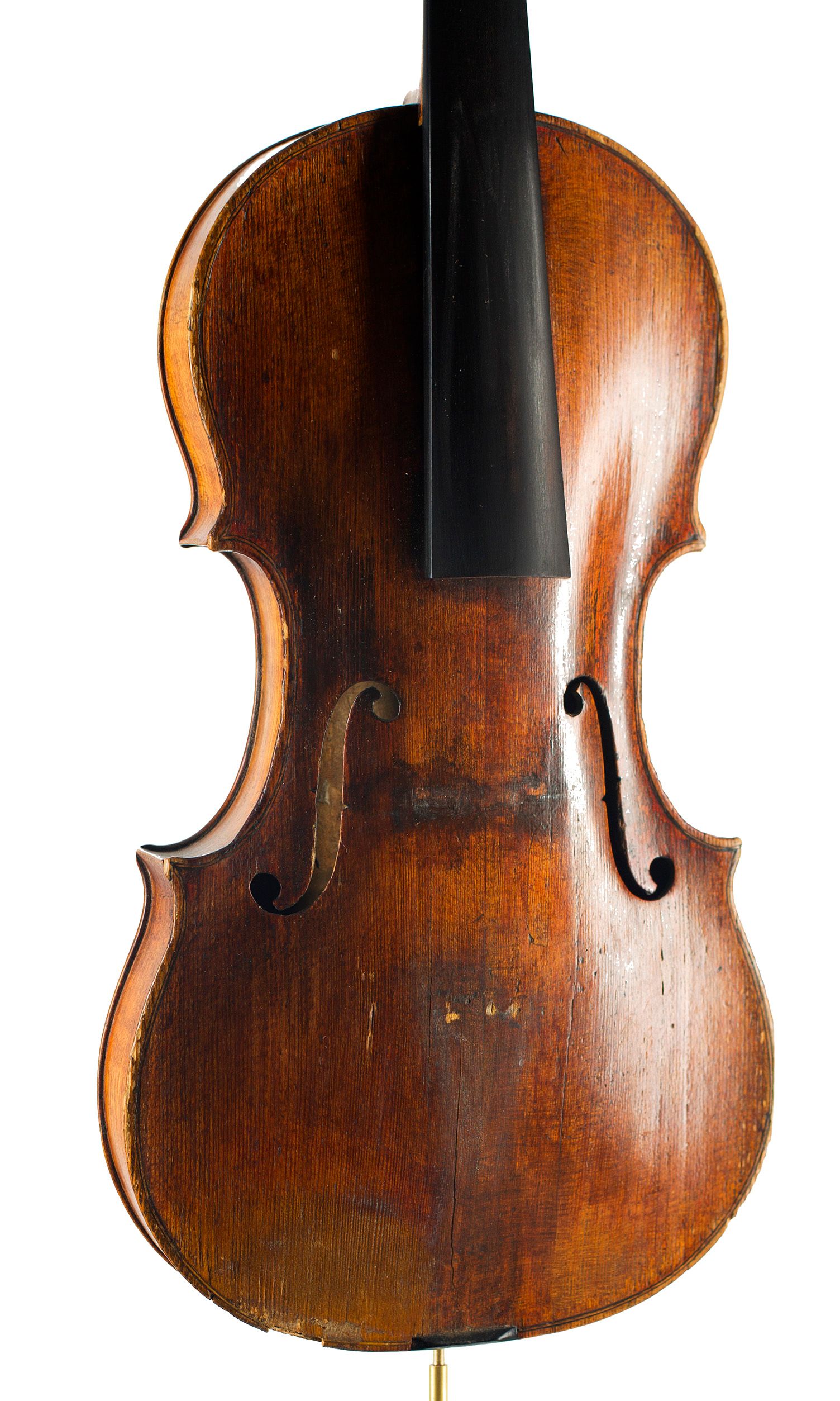 Violin by Joseph Gaffino, Paris, circa 1750 — angled view, 20°