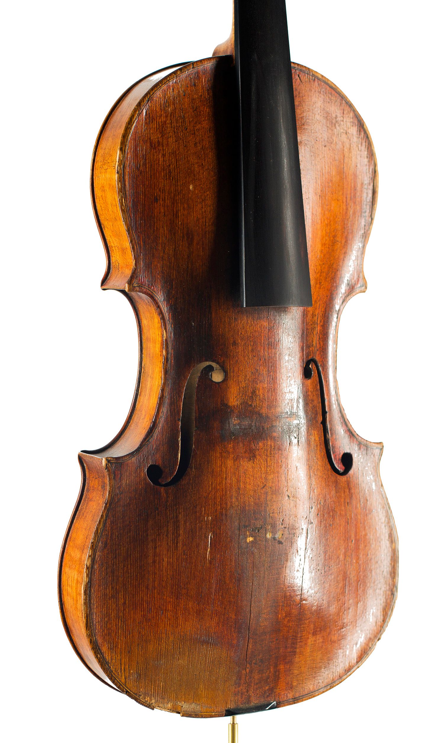 Violin by Joseph Gaffino, Paris, circa 1750 — angled view, 30°