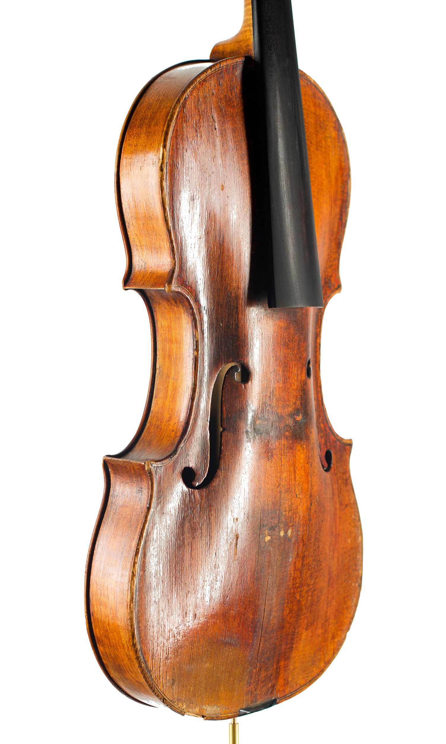 Violin by Joseph Gaffino, Paris, circa 1750 — angled view, 50°