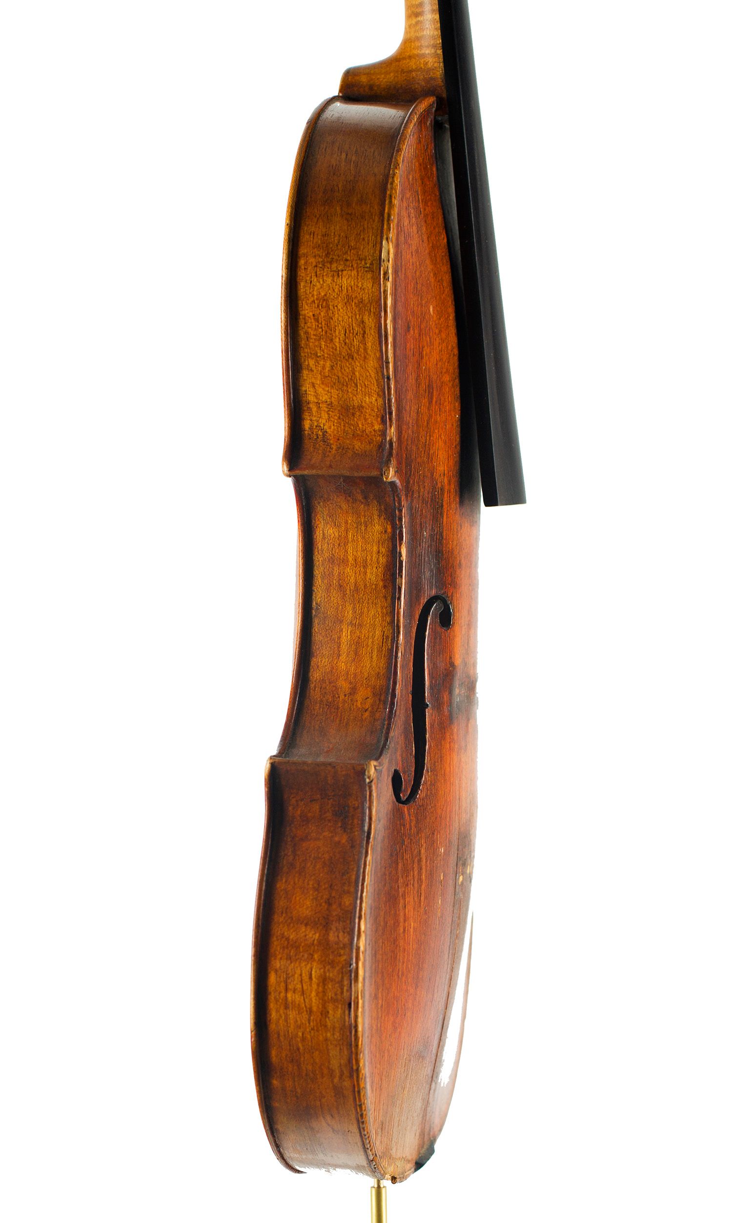 Violin by Joseph Gaffino, Paris, circa 1750 — angled view, 80°