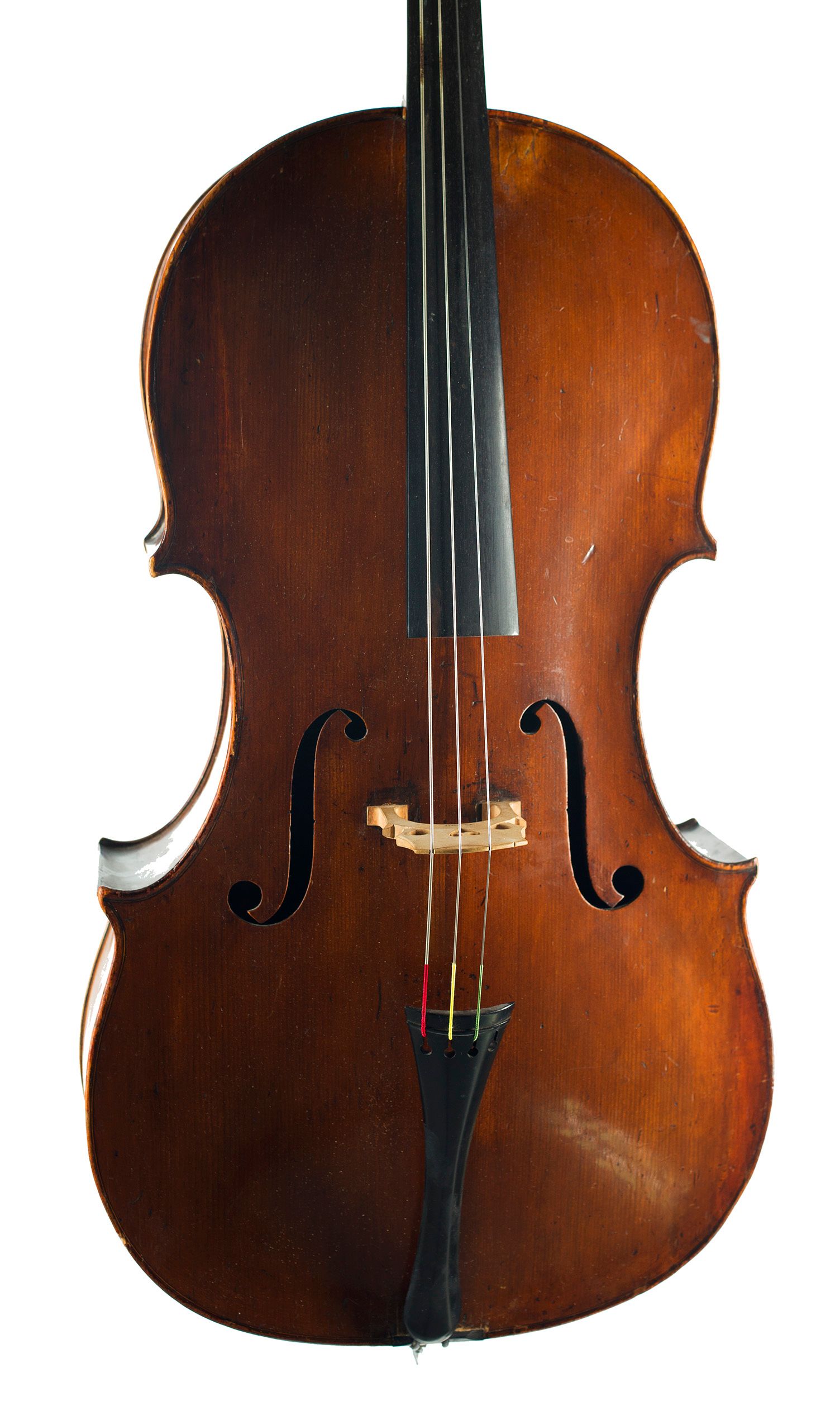 Cello by Thomas Kennedy, London, 1837 — angled view, 10°