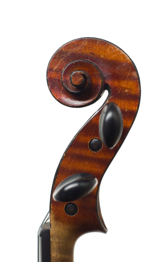 Violin by Chipot-Vuillaume, Mirecourt, 1899 — scroll