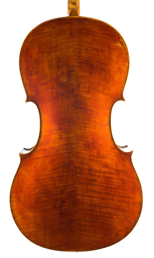 Cello by Robert Ballantyne, Edinburgh, 1822 over 100 years old — back
