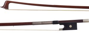 A nickel-mounted violin bow by Claude Auguste Thomassin, Paris, circa 1910 — head and frog