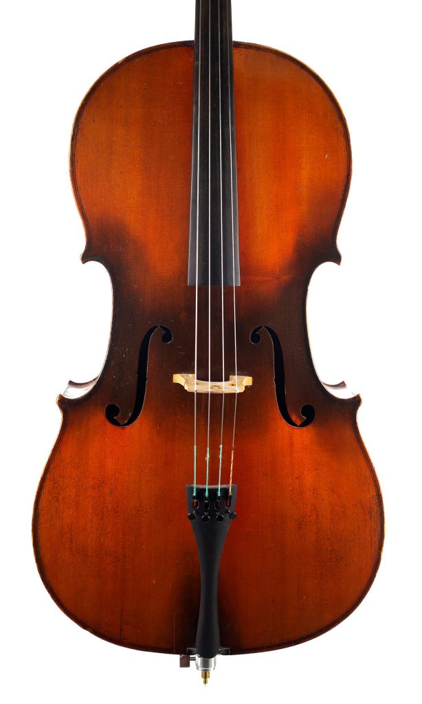 Cello, Workshop of Jerome Thibouville-Lamy, Mirecourt, circa 1920 — front