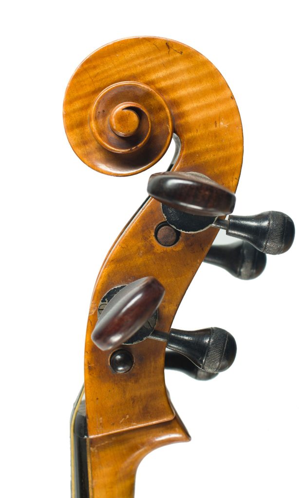 Cello by James Bailey, Grimsby, 1904 over 100 years old — scroll