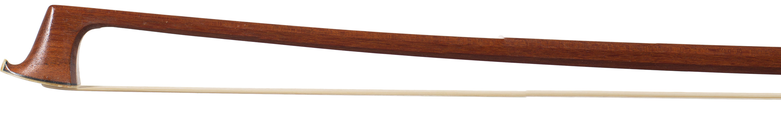 A nickel-mounted violin bow by J. P. Gabriel, Erlangen — head