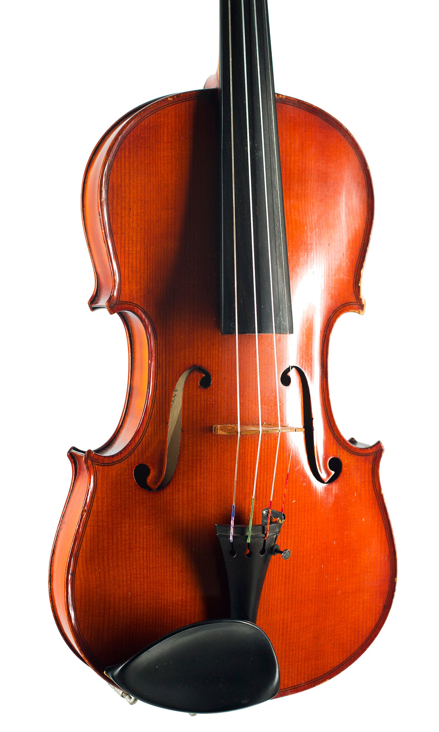 Violin, Workshop of Antonio Lechi, Cremona, 1921 — angled view, 20°