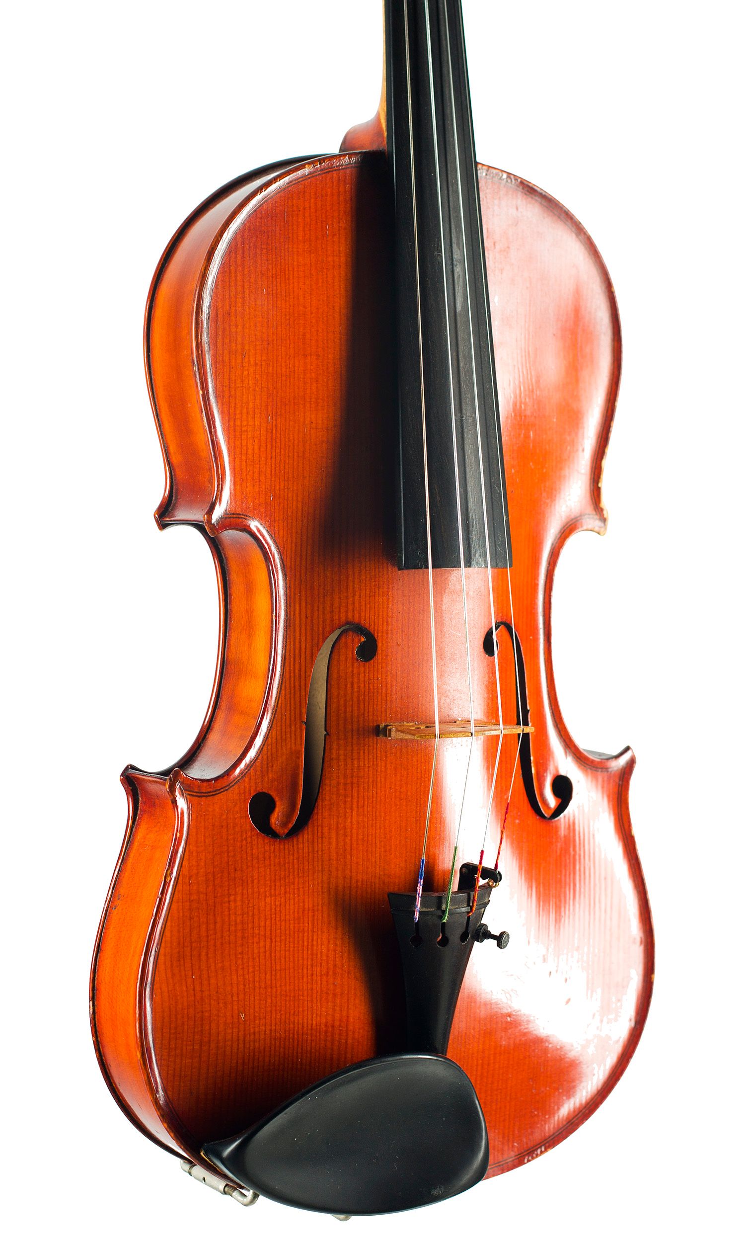 Violin, Workshop of Antonio Lechi, Cremona, 1921 — angled view, 30°