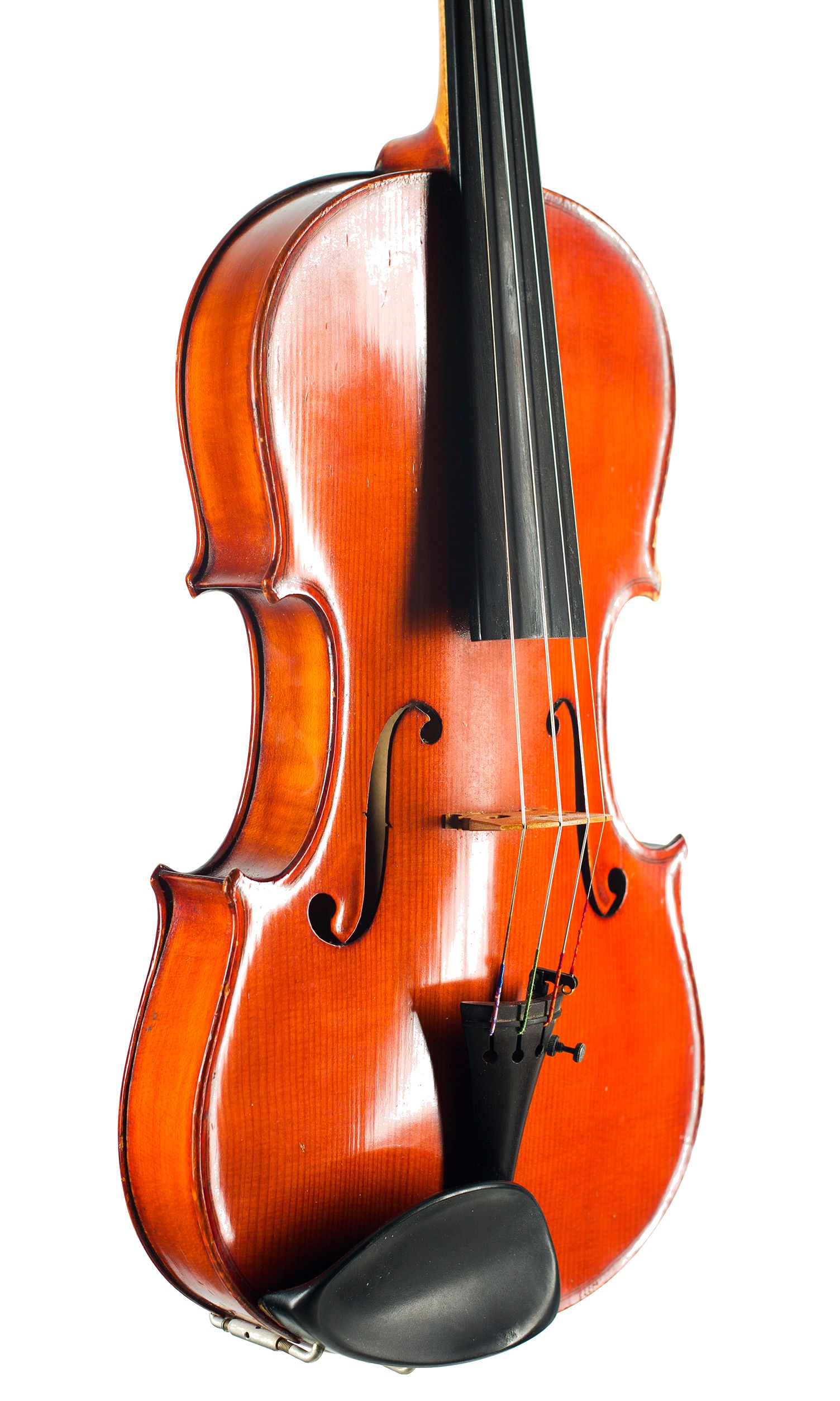 Violin, Workshop of Antonio Lechi, Cremona, 1921 — angled view, 40°