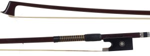 A silver-mounted violin bow by John Clutterbuck, Bicester — head and frog
