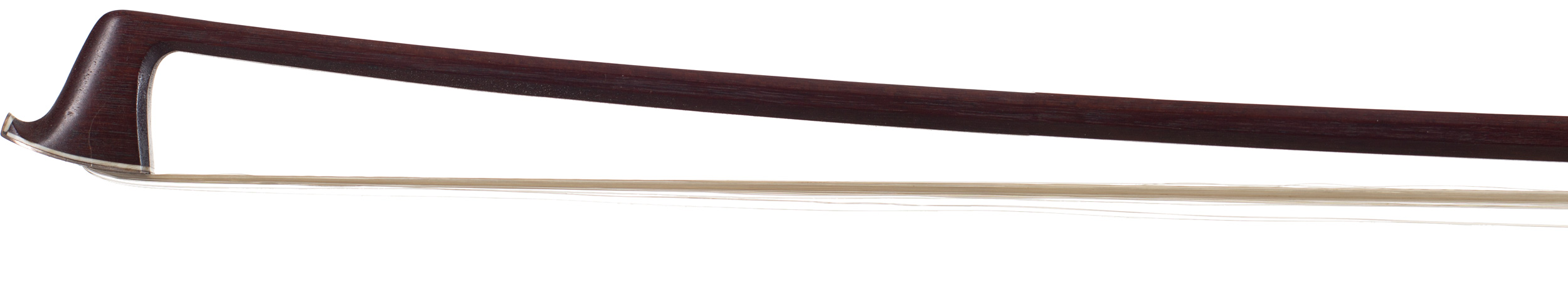 A silver-mounted violin bow by Thomas Porter, London, circa 1980 — head