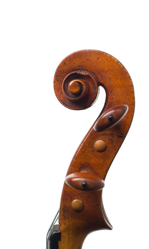 Violin by Charles and Samuel Thompson, London, circa 1770 — scroll