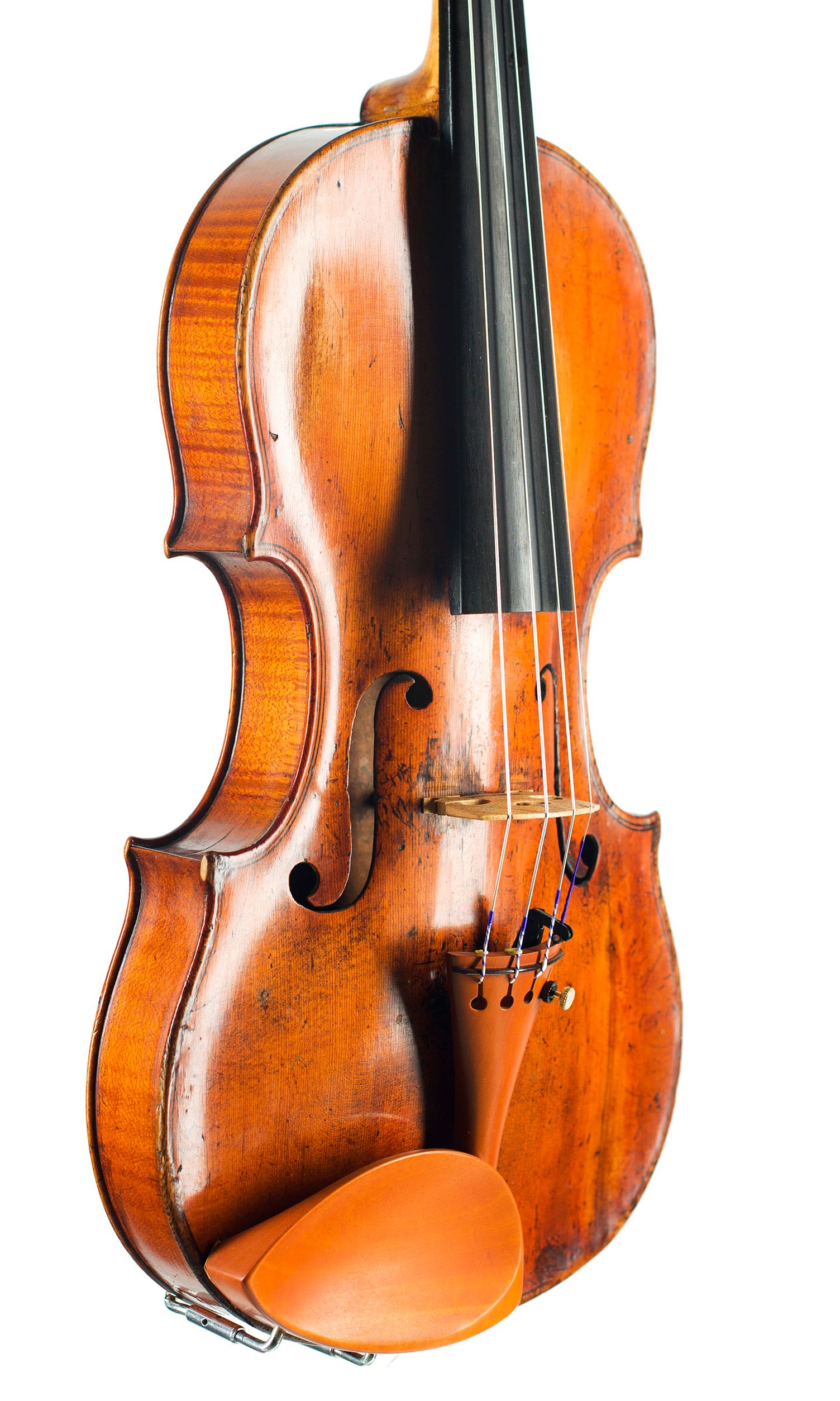 Violin by Charles and Samuel Thompson, London, circa 1770 — angled view, 40°