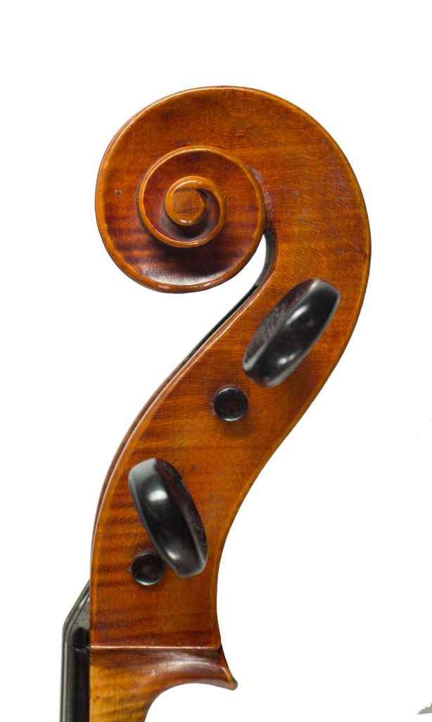 Cello, Workshop of Couturieux, Mirecourt, circa 1890 — scroll