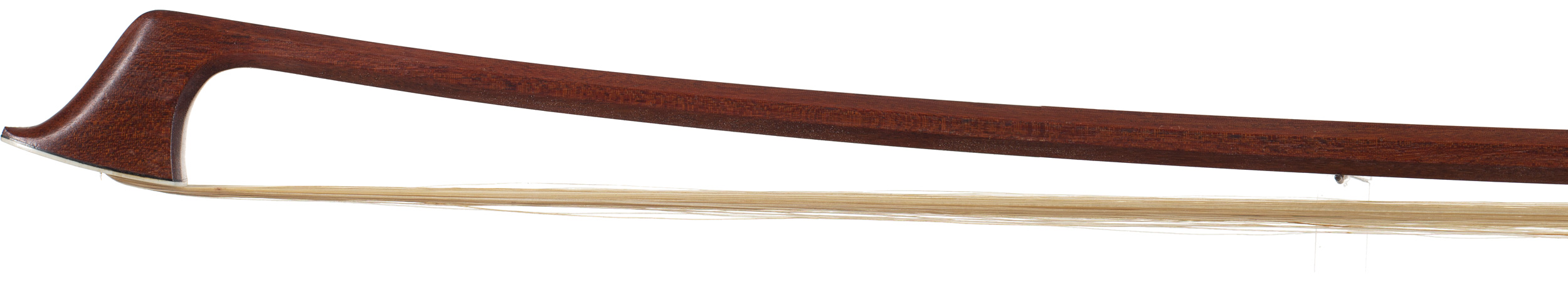 A nickel-mounted cello bow by Schicker, Germany — head