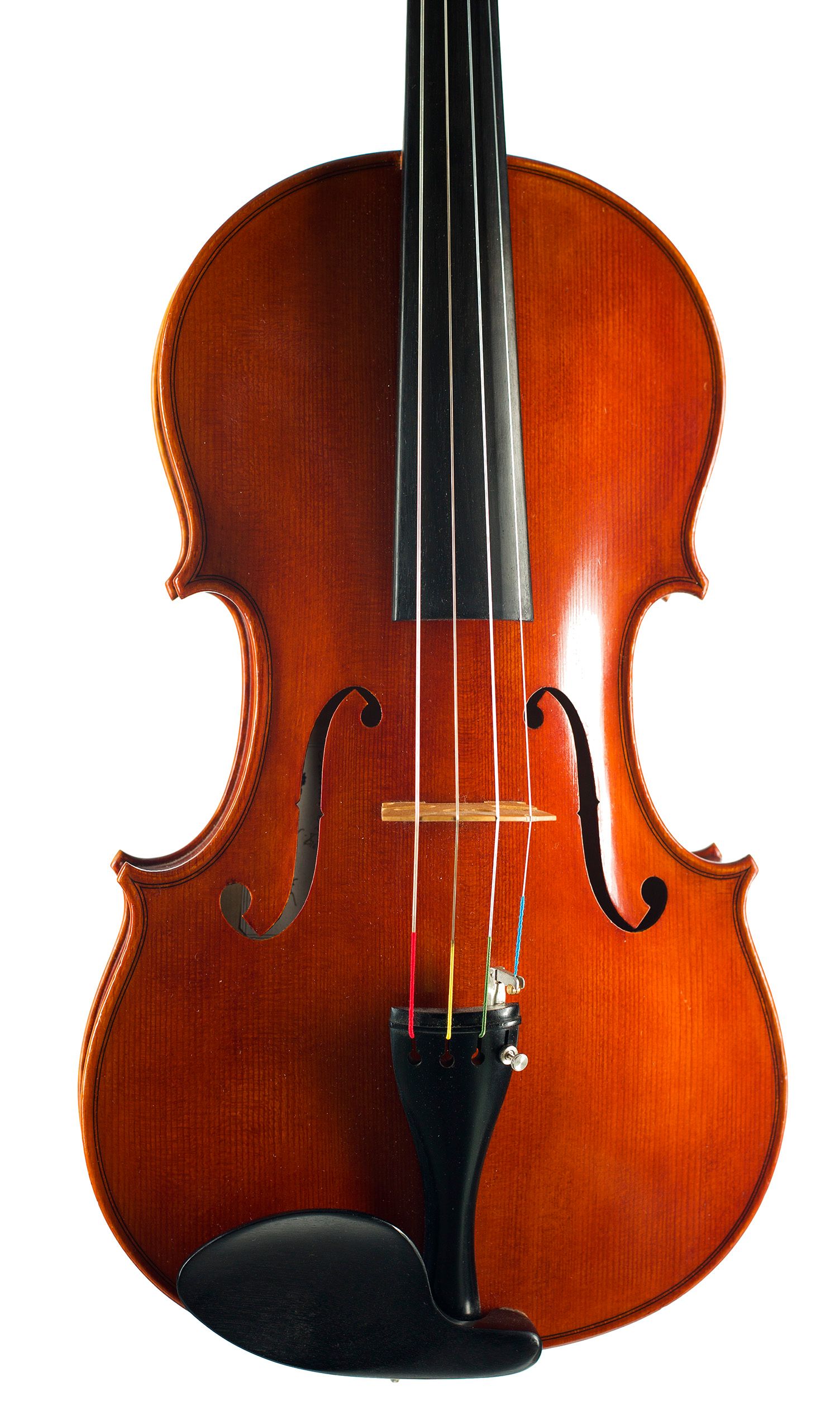 Viola by Rowan Armour-Brown, Warwick, 1984 — angled view, 10°