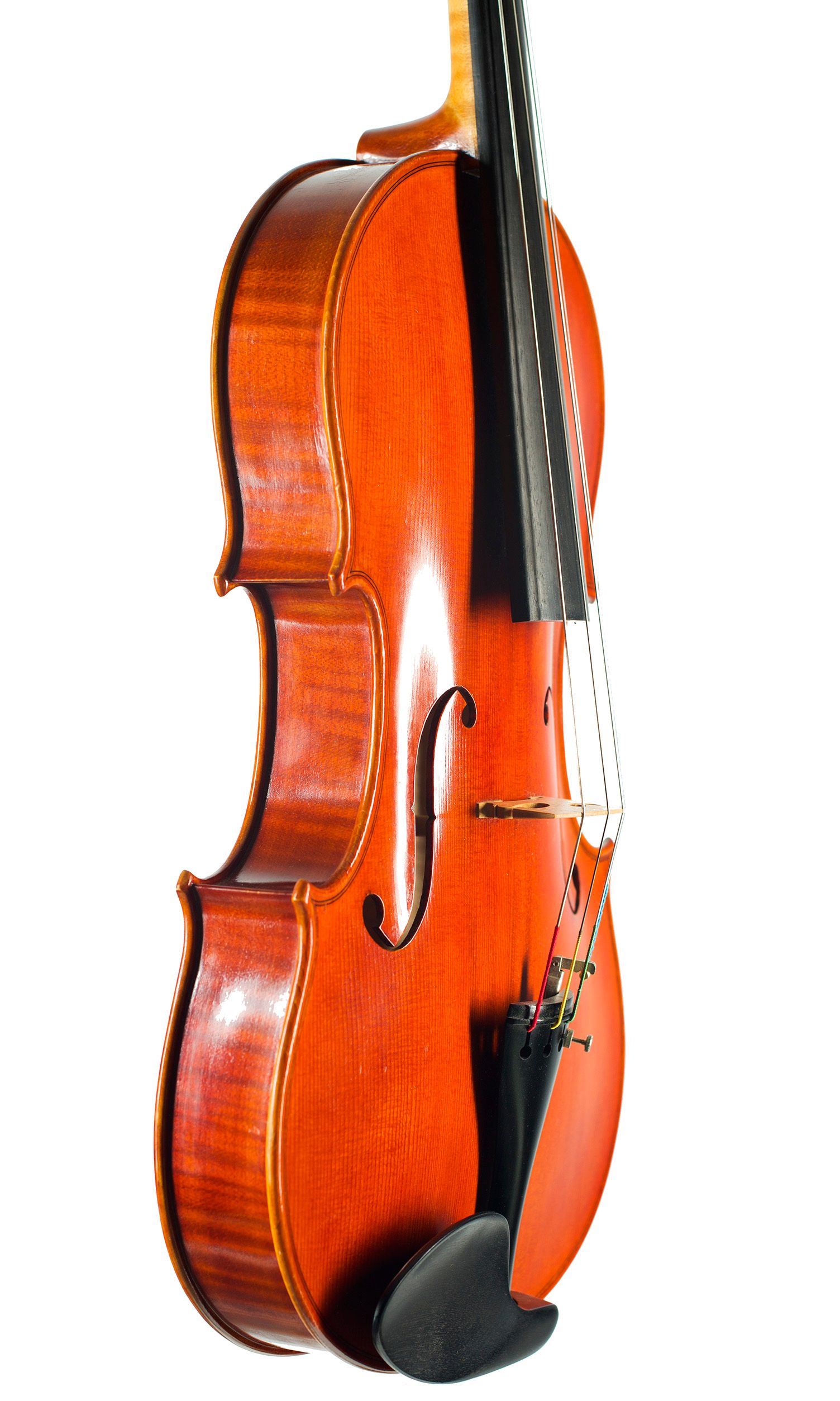 Viola by Rowan Armour-Brown, Warwick, 1984 — angled view, 60°