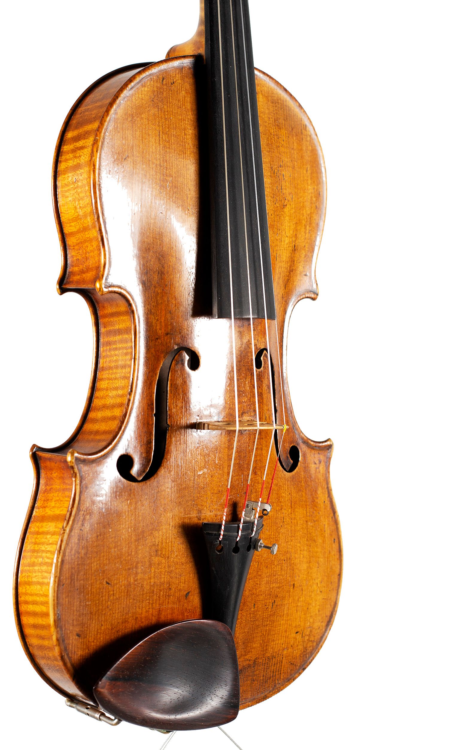 Violin, Circle of Joseph Bassot, Paris, circa 1800 — angled view, 40°